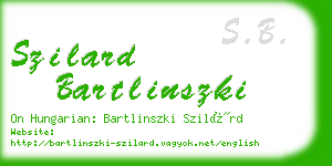 szilard bartlinszki business card